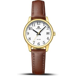 LN LENQIN Ladies Watches Analog Quartz Watch for Women Waterproof Women's Wrist Watches Easy Reader Womens Watch with Leather Strap