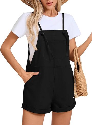 KORSIS Overalls for Women Summer Casual Loose Fit Spaghetti Strap Shorts Overall Rompers Bib jumpsuits Outfits with pockets in Kuwait