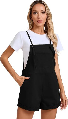 KORSIS Overalls for Women Summer Casual Loose Fit Spaghetti Strap Shorts Overall Rompers Bib jumpsuits Outfits with pockets in Kuwait