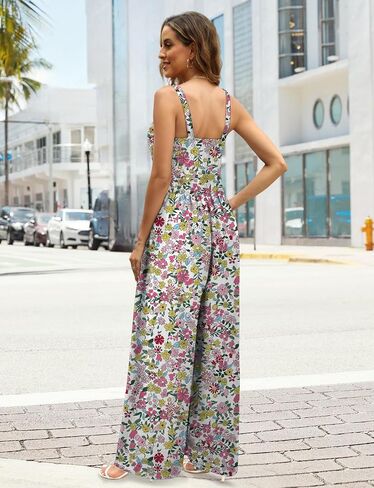 Buauty Women's Overalls Jumpsuits for Women 2025 Sleeveless One Piece Rompers Casual Loose High Waist Wide Leg with Pockets in Saudi Arabia