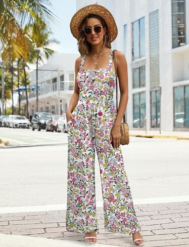 Buauty Women's Overalls Jumpsuits for Women 2025 Sleeveless One Piece Rompers Casual Loose High Waist Wide Leg with Pockets in Saudi Arabia