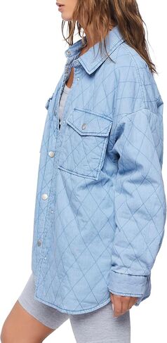 Forever 21 Women's Quilted Dolphin-Hem Shacket in Saudi Arabia