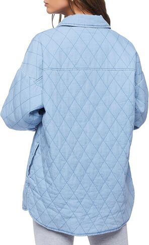 Forever 21 Women's Quilted Dolphin-Hem Shacket in Saudi Arabia