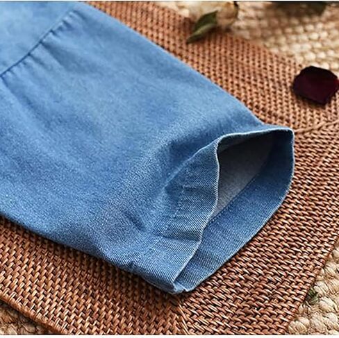 LUZU JUNU Women's Oversized Denim Jacket Casual Long Sleeve Classic Frog Buttons Loose Jean Jacket Coat in Saudi Arabia
