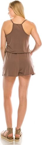 URBAN K Women's Plus and Regular Size Solid Racer Back Rompers with Pockets in Saudi Arabia