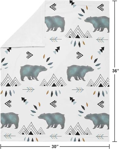 تصميمات Sweet Jojo Designs Boho Watercolor Woodland Deer Floral Baby Girl التي تتلقى بطانية قماط آمنة لحديثي الولادة أو الأطفال الصغار، عربة أطفال ناعمة من Minky - وردي فاتح، أخضر نعناعي وأبيض in Saudi Arabia