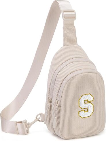 Small Corduroy Sling Bag Initial Crossbody Bag Fanny Pack for Girls Personalized Birthday Gifts for Teen Girls Gifts in Saudi Arabia