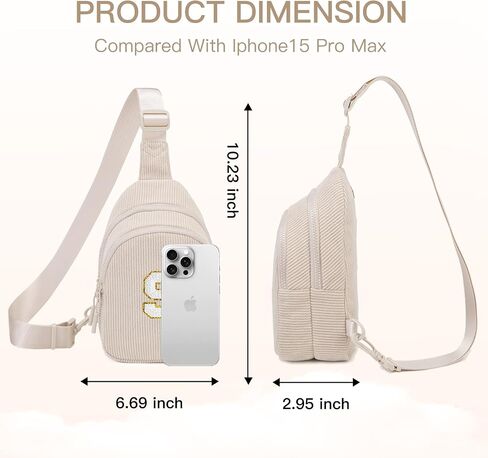 Small Corduroy Sling Bag Initial Crossbody Bag Fanny Pack for Girls Personalized Birthday Gifts for Teen Girls Gifts in Saudi Arabia