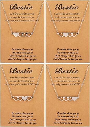 Best Friend Necklace Friendship Necklace for 2/3/4/5 Matching Heart BFF Necklaces Friendship Gifts for BFF Sisters Bestie in Saudi Arabia