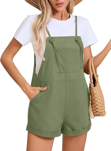 KORSIS Overalls for Women Summer Casual Loose Fit Spaghetti Strap Shorts Overall Rompers Bib jumpsuits Outfits with pockets in Kuwait
