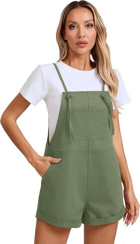 KORSIS Overalls for Women Summer Casual Loose Fit Spaghetti Strap Shorts Overall Rompers Bib jumpsuits Outfits with pockets in Kuwait
