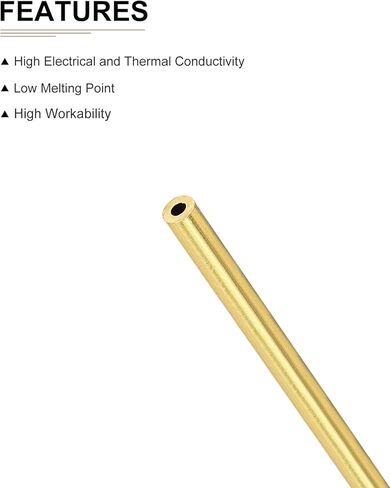 3mm x 0.5mm x 30mm(ODxWall TxL) Brass Tube - 20Pack - Good for DIY Decorative Ornament Wall Hanging - Round Craft Bead Tubing in Saudi Arabia