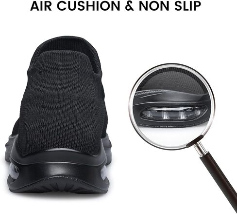 Mens Walking Shoes Sock Casual Fashion Sneakers Comfortable Slip On Air Cushion Workout Athletic Gym Running Shoes in Kuwait