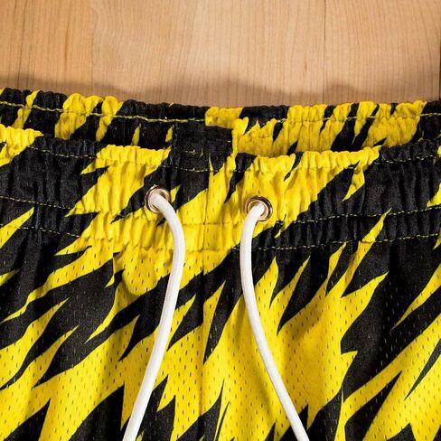 Men's Mesh Basketball Shorts Breathable Athletic Shorts with Pockets Lightning & Star Print Gym Training Outdoor in Saudi Arabia