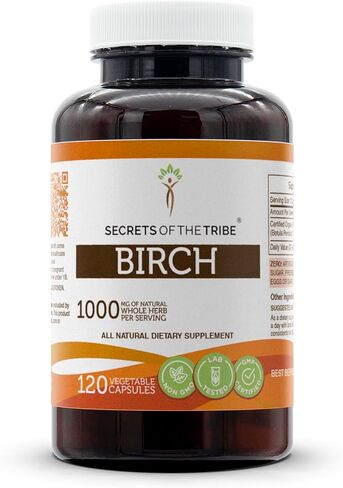 Secrets of the Tribe Birch 60 كبسولة، 1000 مجم، أوراق البتولا (بيتولا بندولا) المجففة (60 كبسولة) in Saudi Arabia