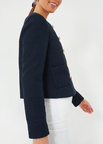 chouyatou Women's Double Breasted Tweed Blazer Jacket Business Casual Dressy Tweed Jacket Office Work Suit in Saudi Arabia