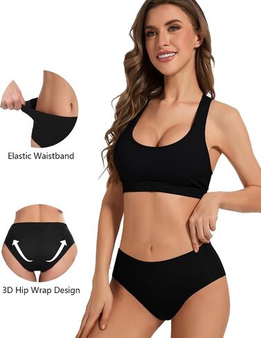 Nylon Underwear for Women, Seamless Panties, Hipster No Show Invisible Briefs, Mid Waist, Multi, 6 Pack in Saudi Arabia