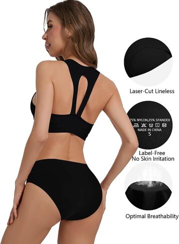 Nylon Underwear for Women, Seamless Panties, Hipster No Show Invisible Briefs, Mid Waist, Multi, 6 Pack in Saudi Arabia