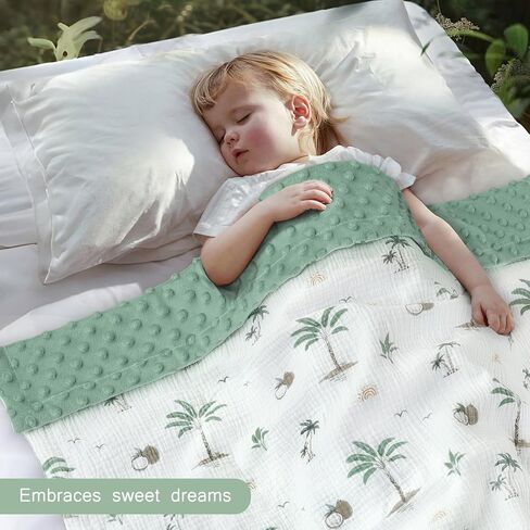 Muslin Baby Blankets for Girls Super Soft Nursery Minky Blankets with Breathable Muslin Cotton Front and 3D Touch Dotted Fleece Backing, Pink Floral Printed Bed Throws Newborn in Kuwait