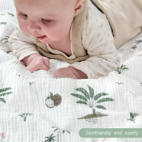 Muslin Baby Blankets for Girls Super Soft Nursery Minky Blankets with Breathable Muslin Cotton Front and 3D Touch Dotted Fleece Backing, Pink Floral Printed Bed Throws Newborn in Kuwait