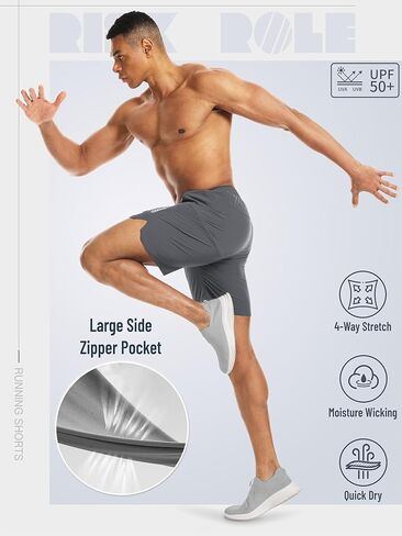 شورتات رياضية للرجال 2 حزمة 7 بوصة inseam خفيفة الوزن الجافة شورتات تجريب للرجال الصالة الرياضية التدريب in Kuwait