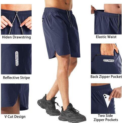 Men's Athletic Shorts 2 Pack 7 Inch Inseam Lightweight Quick Dry Workout Shorts for Men Gym Running Training in Saudi Arabia