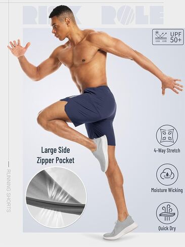 Men's Athletic Shorts 2 Pack 7 Inch Inseam Lightweight Quick Dry Workout Shorts for Men Gym Running Training in Saudi Arabia