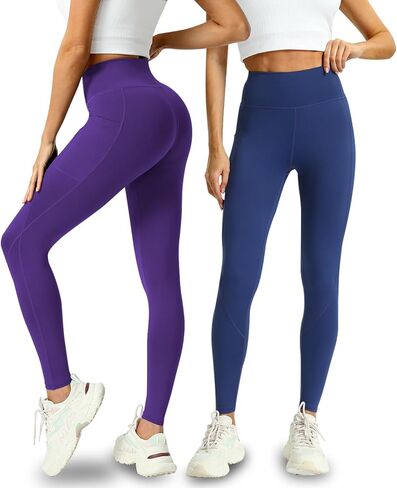 4 Pack Leggings with Pockets for Women - Soft High Waisted Tummy Control Workout Yoga Pants in Saudi Arabia