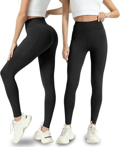 4 Pack Leggings with Pockets for Women - Soft High Waisted Tummy Control Workout Yoga Pants in Saudi Arabia