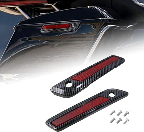 Saddlebag Outer Lid Hinge Light Kits for Harley Glide Road King Touring Side Case Cover 2014-2023 Motorcycle Side Box Cover Light Left+Right Carbon Fiber Gray 2Pcs - Upgrade Riding Experience in Saudi Arabia