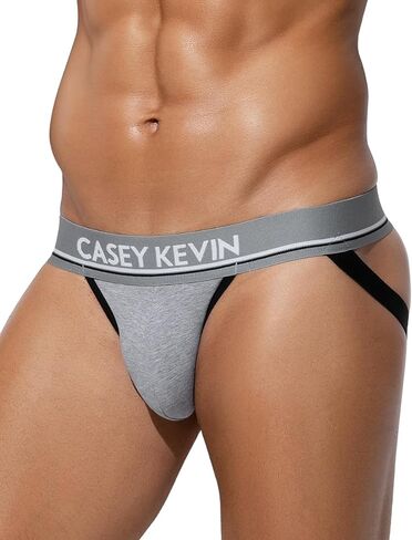 Casey Kevin Mens Cotton Jock Strap Breathable Thong Underwear Athletic Supporter for Men in Kuwait