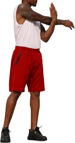 BUYJYA 3 Pack Men's Athletic Running Shorts Gym Basketball Lightweight Casual Short with Zipper Pocket Gift in Saudi Arabia