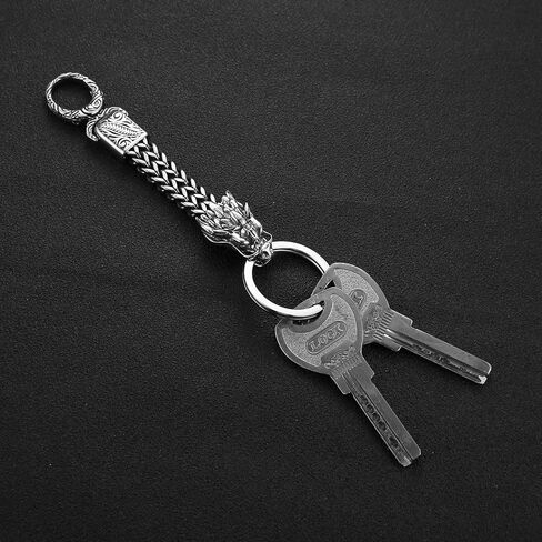 Hzman الفولاذ المقاوم للصدأ من الفولاذ المقاوم للصدأ للسيارات مفتاح السيارة Heavy Duty Carner Cool Viking Animal Keychain لمفتاح الدراجات النارية للسيارة in Kuwait