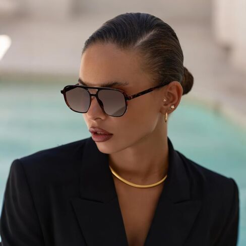 Retro Aviator Sunglasses for Women & Men Lightweight Square Shade UV400 Protection Unisex Sun Glasses Frame in Kuwait