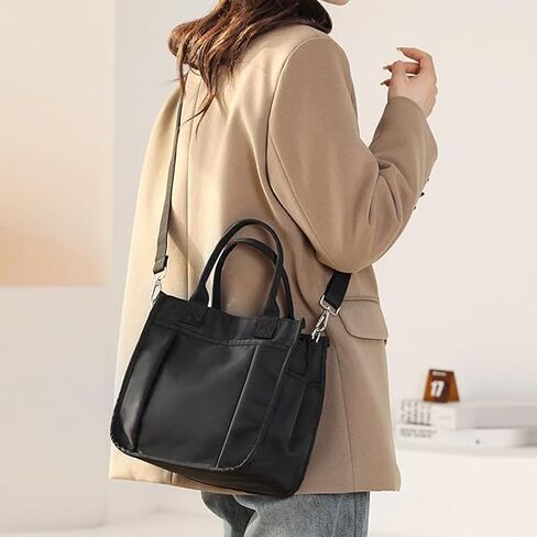 Small Tote Bag with Zipper Tote Bag for Women Nylon Satchel Hobo Bag Messenger Bag in Saudi Arabia