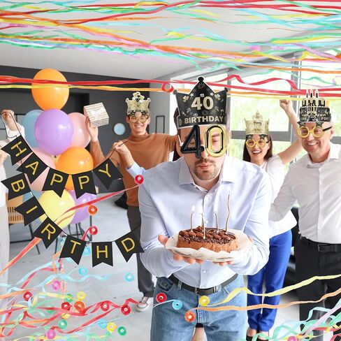 Happy 40/50 Years Birthday Sunglasses Hat Kit for Party Favors - Novelty Funny and Silly Birthday Glasses Mask in Kuwait