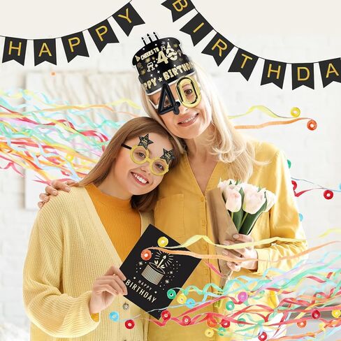 Happy 40/50 Years Birthday Sunglasses Hat Kit for Party Favors - Novelty Funny and Silly Birthday Glasses Mask in Kuwait