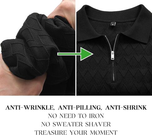 Arach&Cloz Mens Zipper Polo 3D Texture Shirts 2025 Spring Summer Fashion Knit Golf Tops Short Sleeve Dress Clothes in Saudi Arabia