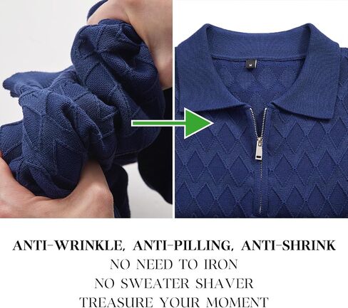 Arach&Cloz Mens Zipper Polo 3D Texture Shirts 2025 Spring Summer Fashion Knit Golf Tops Short Sleeve Dress Clothes in Saudi Arabia