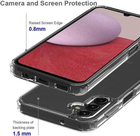 for Samsung Galaxy A14 5G (SM-A146) - Shockproof Defender Phone Case w/Ring Stand - RS3 Black in Saudi Arabia