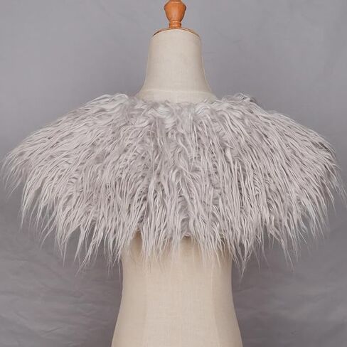 Junova Faux Woolen Fur Collar Shoulder Wrap Warrior Cape for Women LARP Halloween Costumes in Saudi Arabia