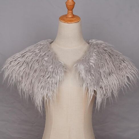 Junova Faux Woolen Fur Collar Shoulder Wrap Warrior Cape for Women LARP Halloween Costumes in Saudi Arabia