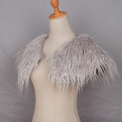 Junova Faux Woolen Fur Collar Shoulder Wrap Warrior Cape for Women LARP Halloween Costumes in Saudi Arabia