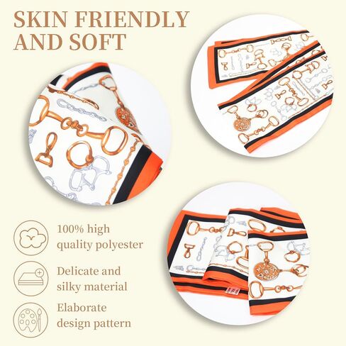 4 Pack Satin Silk Scarf for Women Head Hair Neck Bag Accessory Lightweight Bandana Gift Set in Saudi Arabia