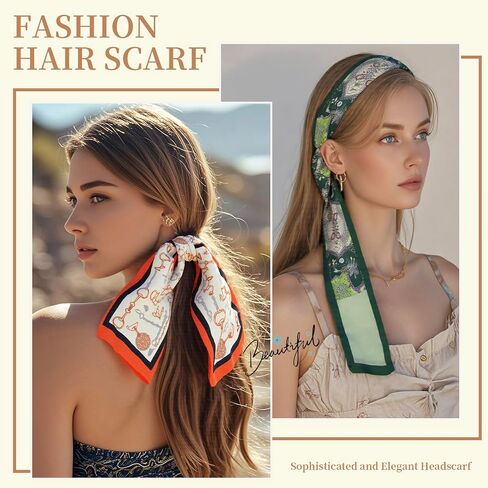4 Pack Satin Silk Scarf for Women Head Hair Neck Bag Accessory Lightweight Bandana Gift Set in Saudi Arabia