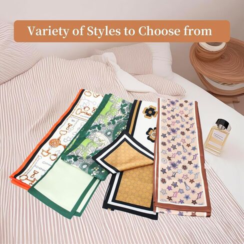 4 Pack Satin Silk Scarf for Women Head Hair Neck Bag Accessory Lightweight Bandana Gift Set in Saudi Arabia
