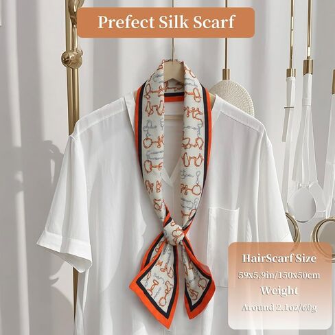 4 Pack Satin Silk Scarf for Women Head Hair Neck Bag Accessory Lightweight Bandana Gift Set in Saudi Arabia