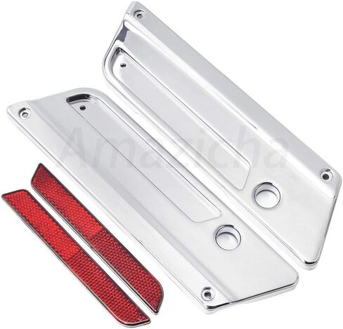 أغطية مزلاج السرج الأسود من Amazicha مع حقيبة سرج صلبة عاكسة متوافقة مع Harley Touring Street Glide Electra Glide Road Glide Road King 1993-2013 in Kuwait