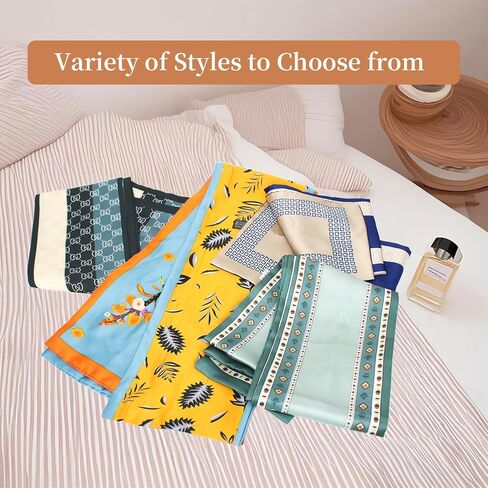 4 حزمة Satin Silk Scarf for Women Head Hair Hair Bag Bag Accessory Lightweight Bandana Gift in Saudi Arabia
