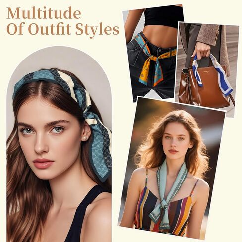 4 حزمة Satin Silk Scarf for Women Head Hair Hair Bag Bag Accessory Lightweight Bandana Gift in Saudi Arabia